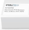 3.0um Polycarbonate Membrane Filters 47mm, 100/pk P6184