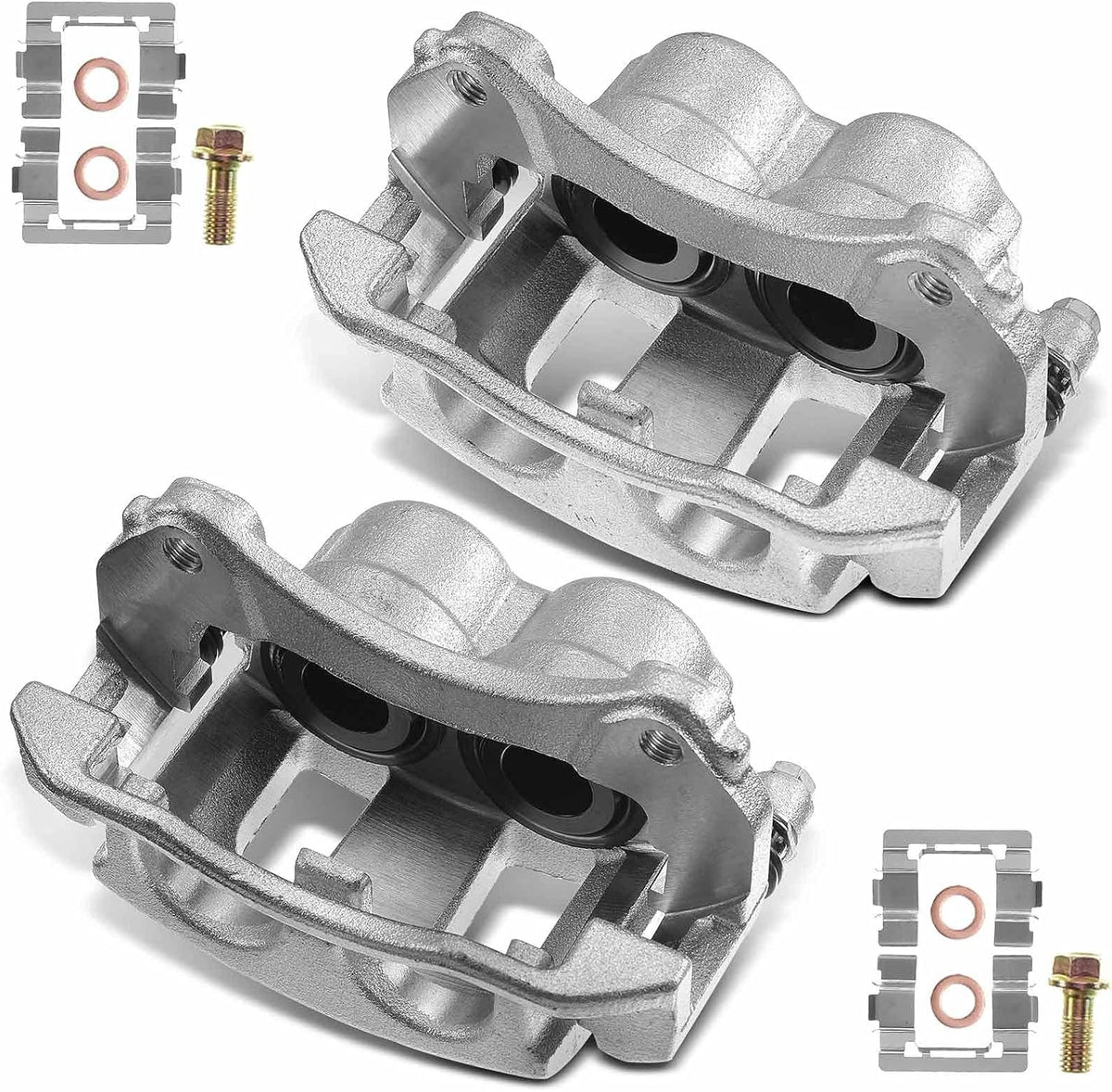 Disc Brake Caliper Assembly with Bracket Front Left Pack of 2 O965