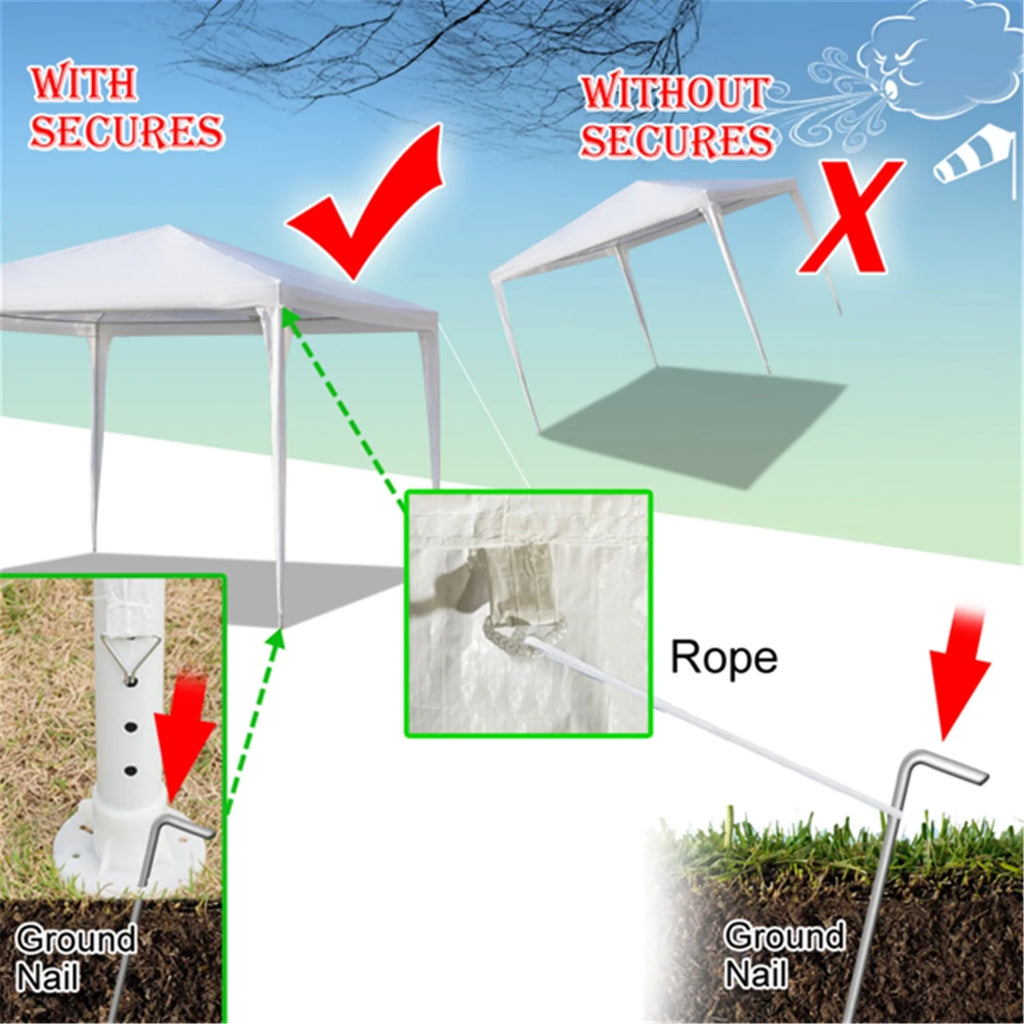 10' x 10' White Outdoor Party Tent with 4 Side Walls E236