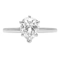 1.5 ct Pear Cut Clear Simulated Diamond 18k White Gold Solitaire Ring Size 3.5 G72185
