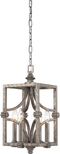 Aged Steel 4 Light Foyer D865