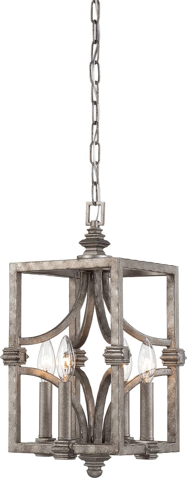 Aged Steel 4 Light Foyer D865