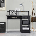 Black Computer Desk with Keyboard Tray Y34003