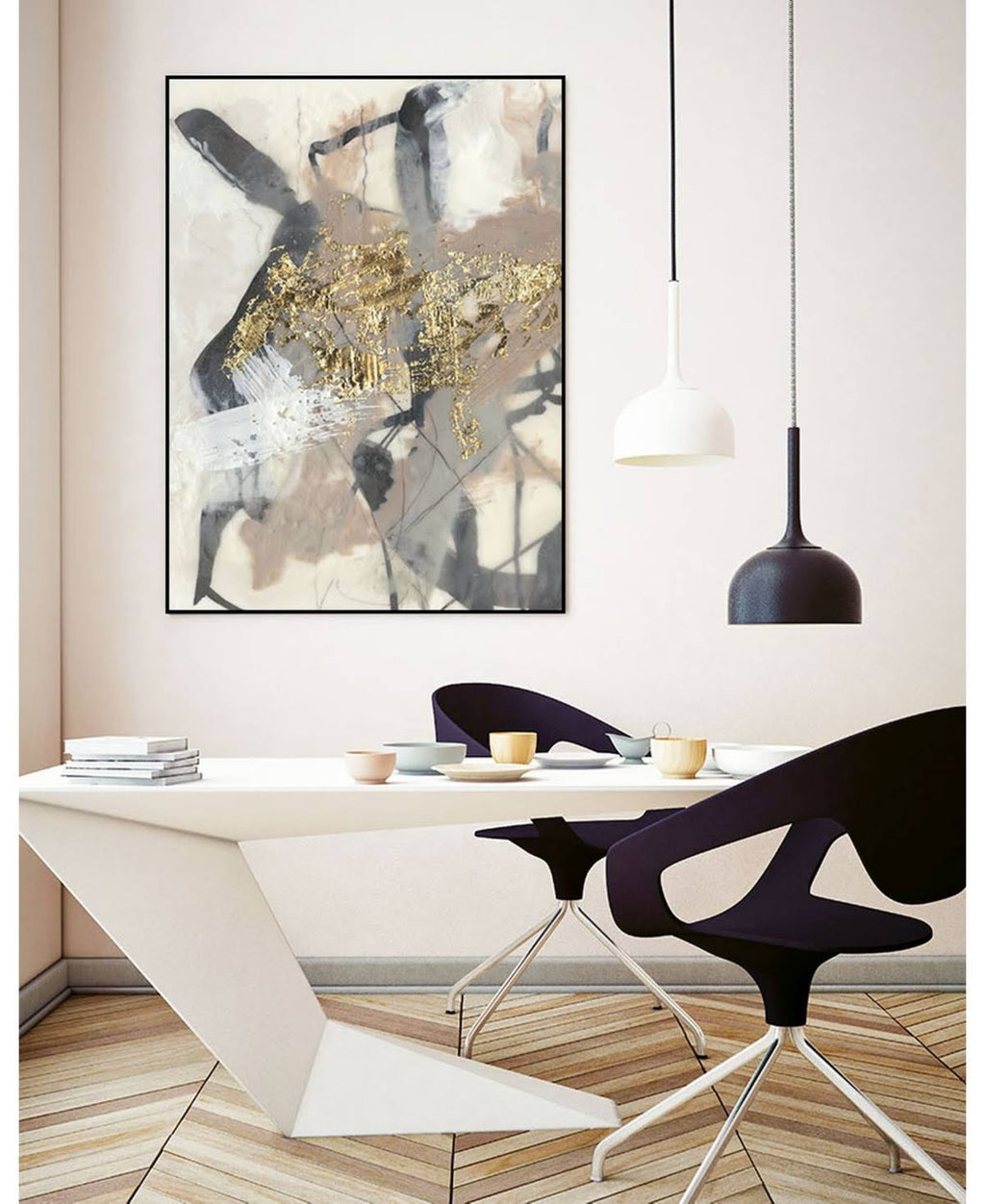 Golden Blush Framed Canvas Art A634162