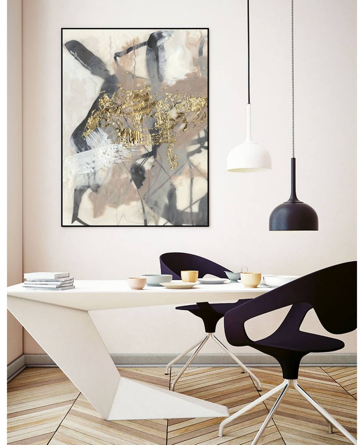 Golden Blush Framed Canvas Art A634162