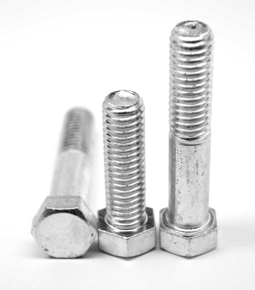 M12 x 1.75 x 85 mm Coarse Thread DIN 931 Class 8.8 Hex Cap Screw Medium Carbon Steel Zinc Plated Pk 25 G884