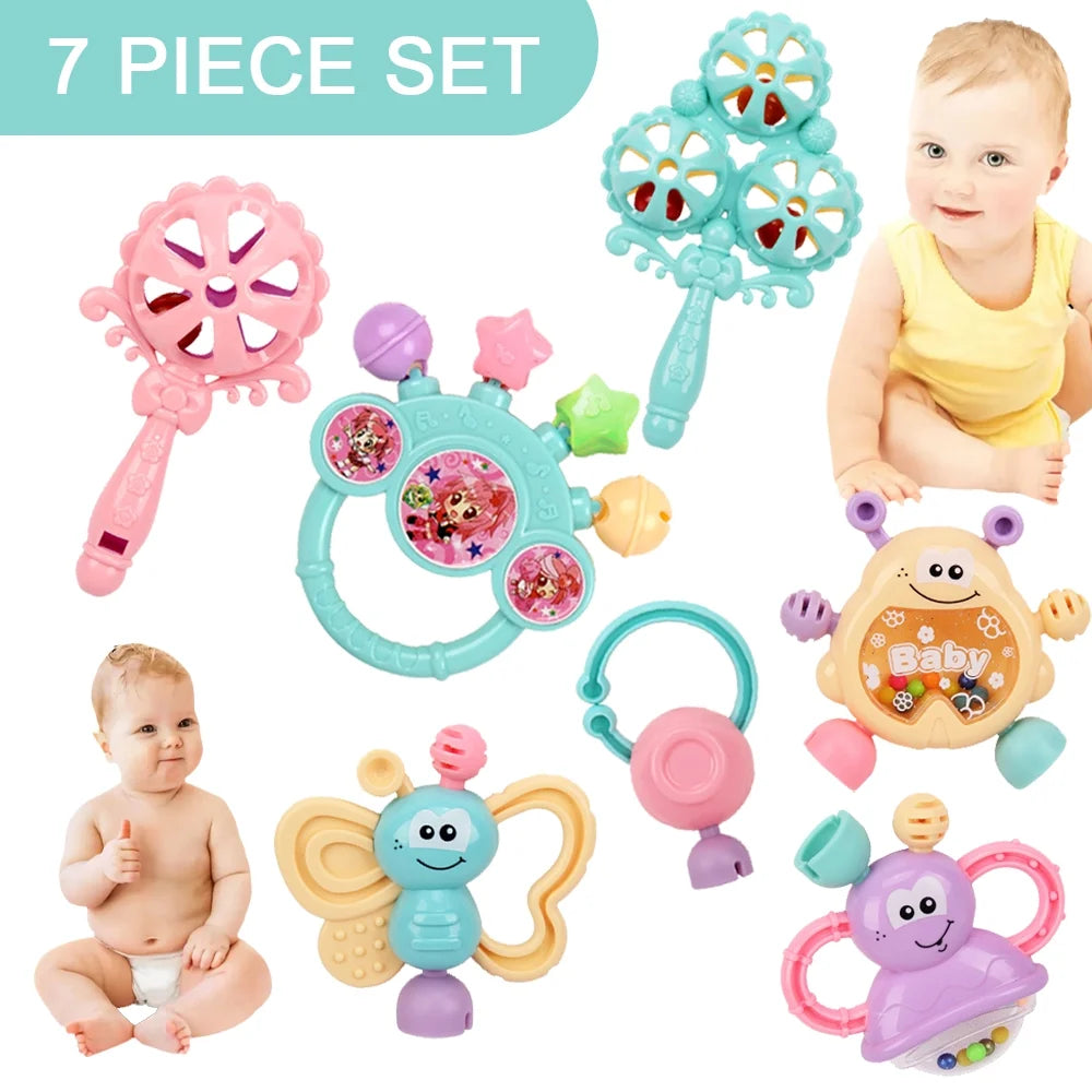 7Pcs Baby Rattles Toy Set E95508