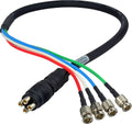 4K UHD 3G HD-SDI Coax MDM-BNC 4 Channel DIN Male to BNC Camera Breakout Cable - 100 ft J683