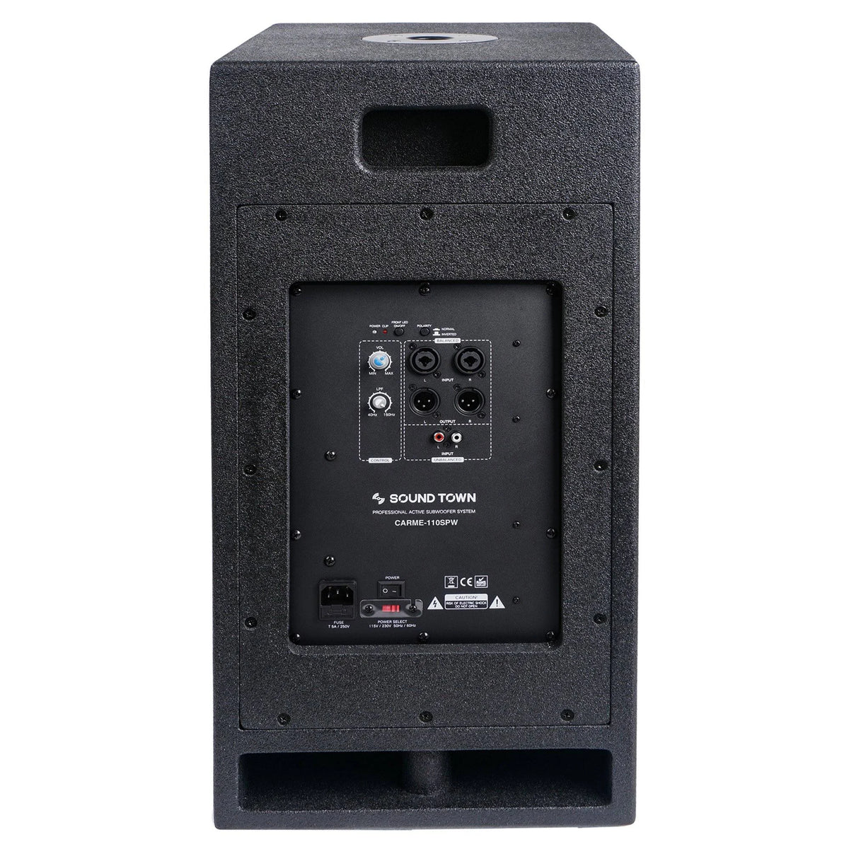 10” 600W Powered Subwoofer with Folded Horn Design, Black L853