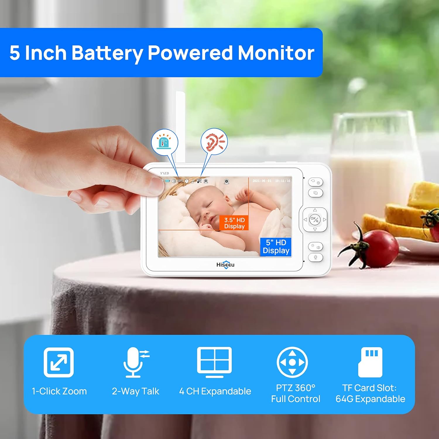 1080P Wireless Baby Monitor with Night Vision I10141