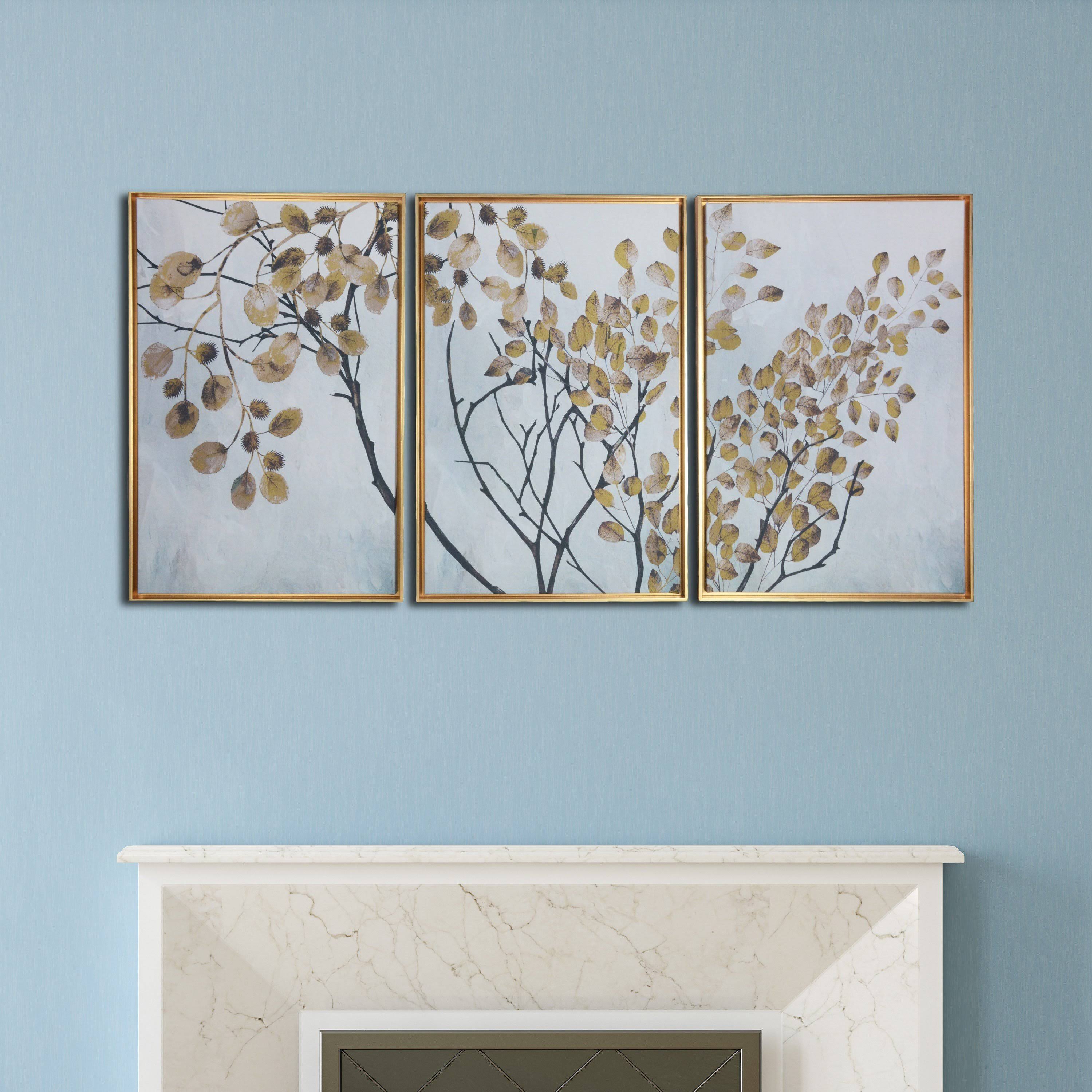 Blue Floating Framed Wall Canvas Triptych P465293