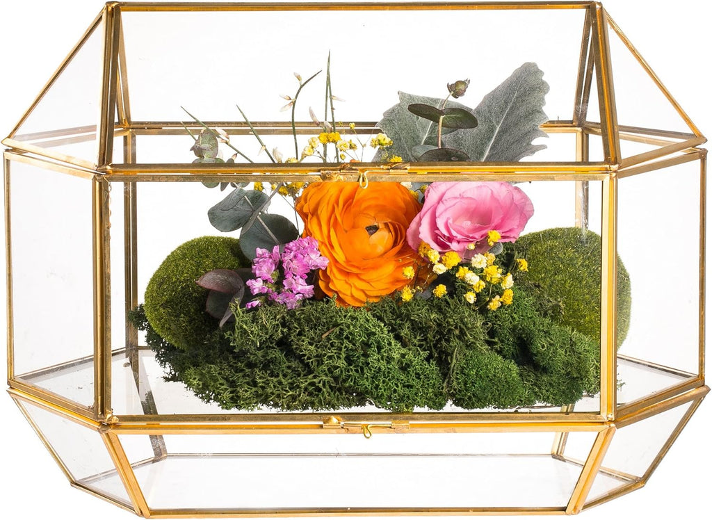 Gold Geometric Glass Card Box Pack of 2 V8486