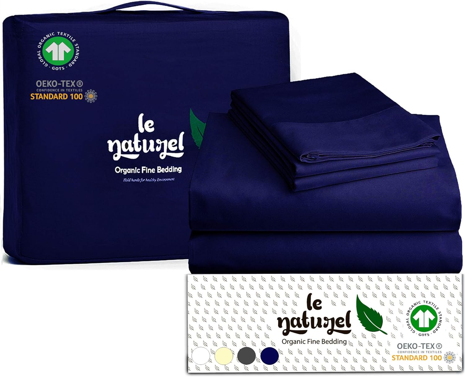 Organic White Cotton Sateen Sheets California King Deep Pocket 300 Thread Count Pack of 2 G692527