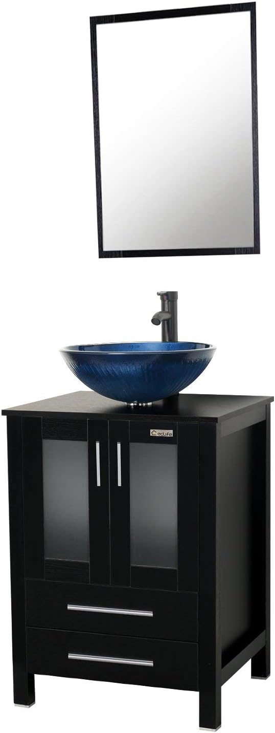 24'' White Bathroom Vanity and Sink Combo with Solid Brass Faucet K595
