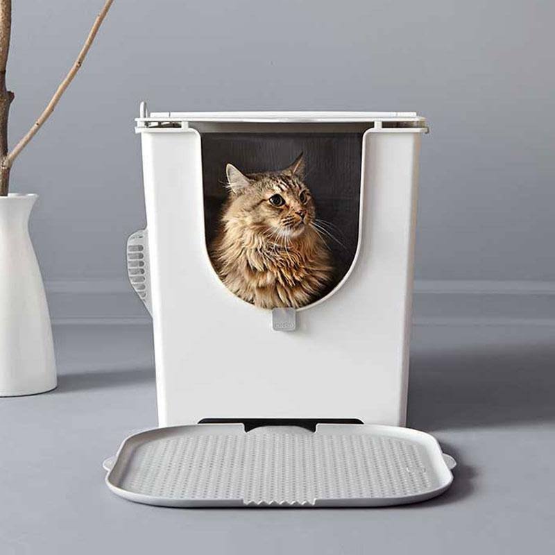 Gray Litter Box with Scoop and Reusable Liner (2-Pack) Q670994