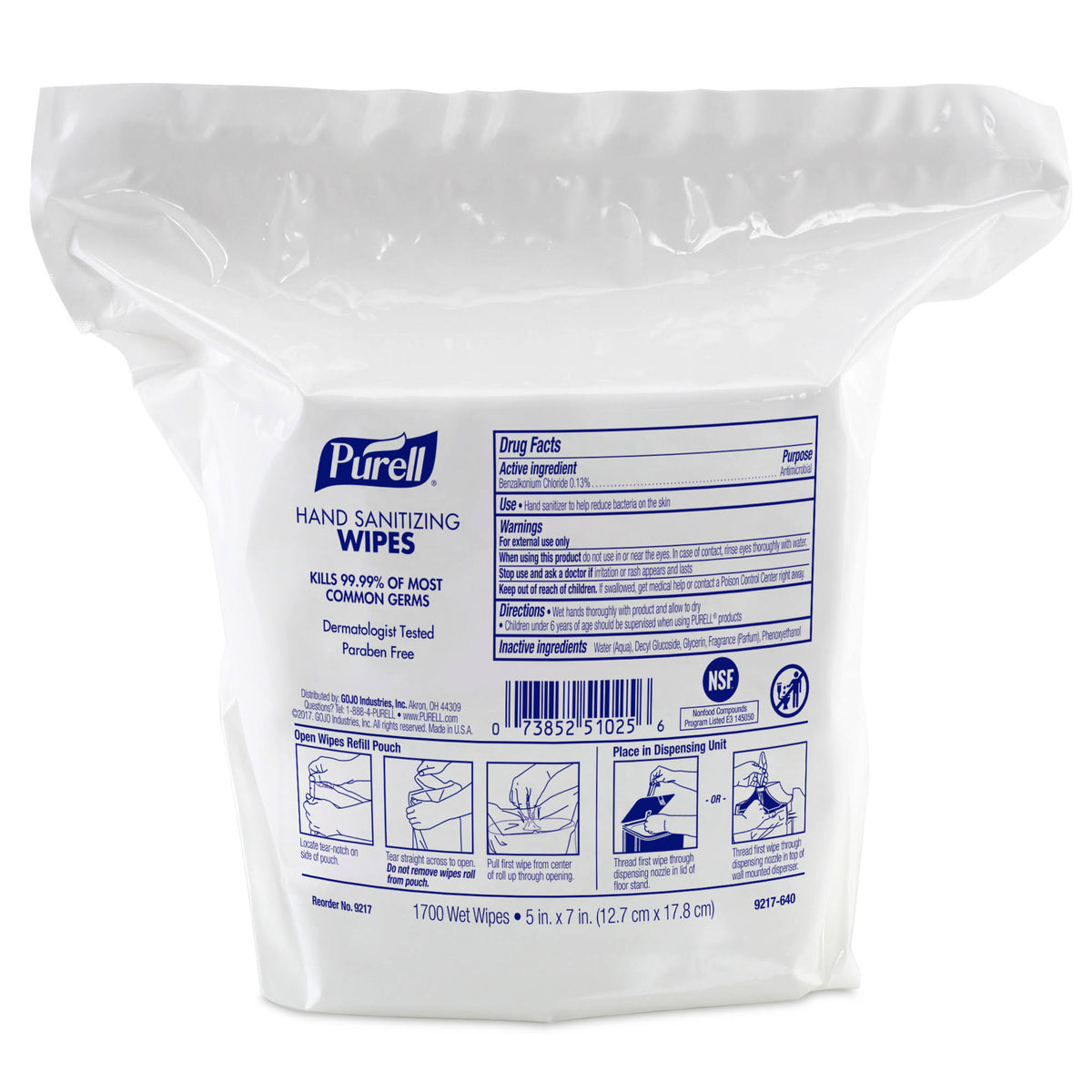 1700 Wipes Fresh Citrus Scent Hand Sanitizing Wipes F7674