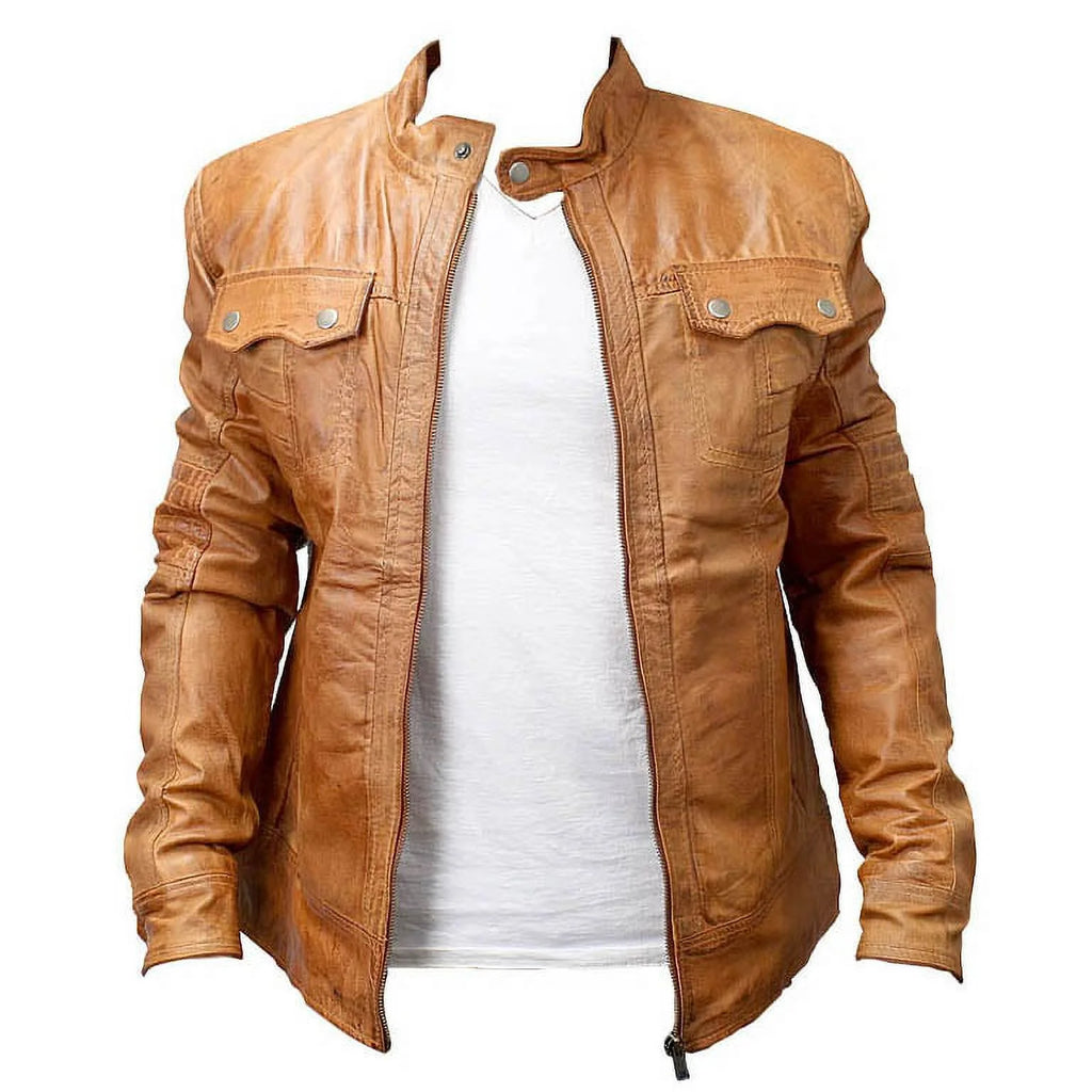 Brown Sheep Skin Leather Jacket V5410