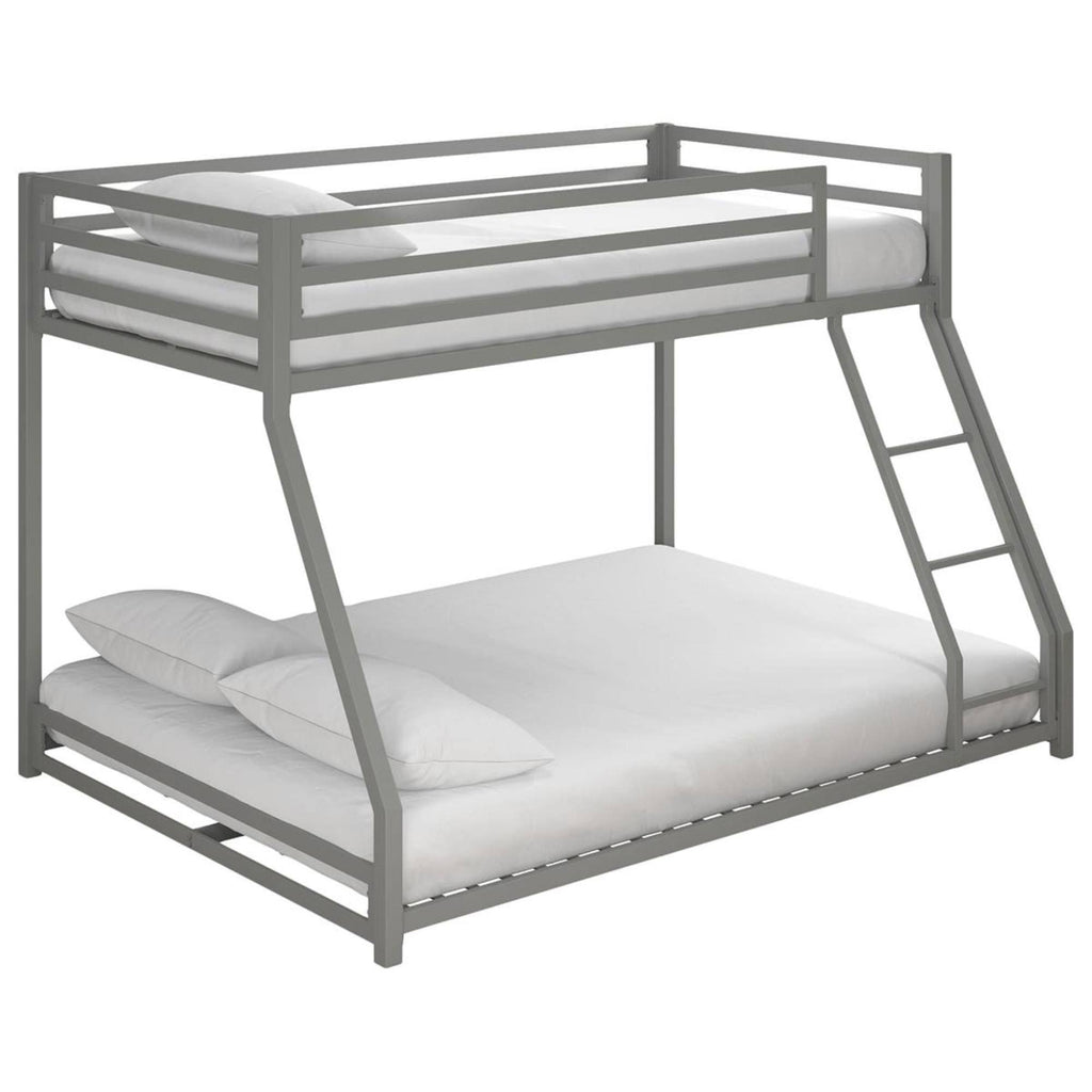 Twin Over Full Metal Bunk Bed in Silver Q131802