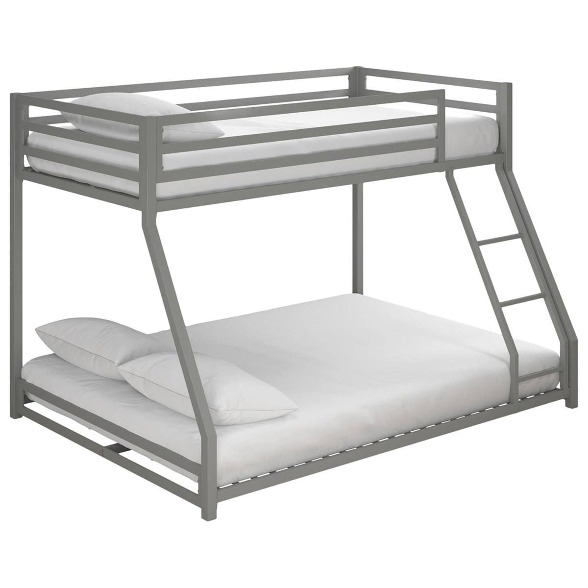 Twin Over Full Metal Bunk Bed in Silver Q131802