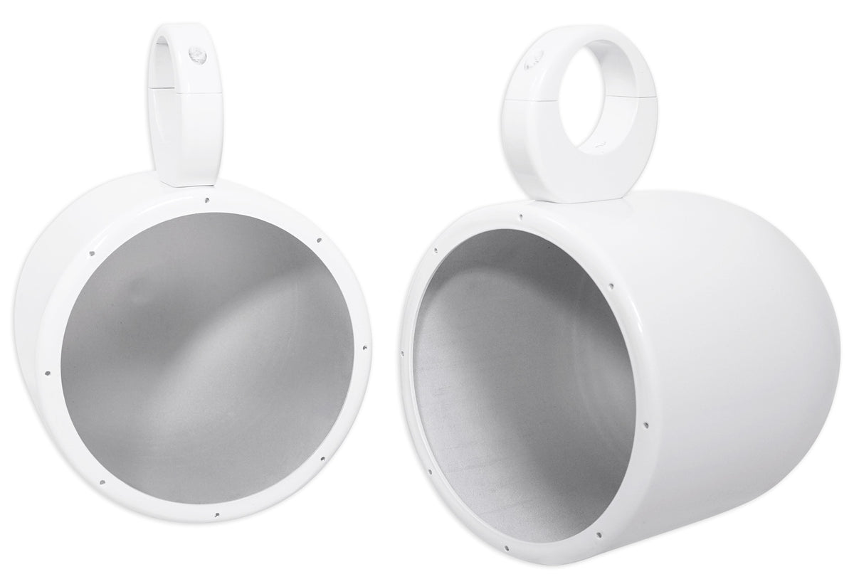 White Aluminum Wakeboard Tower Speaker Pods with Covers X60276