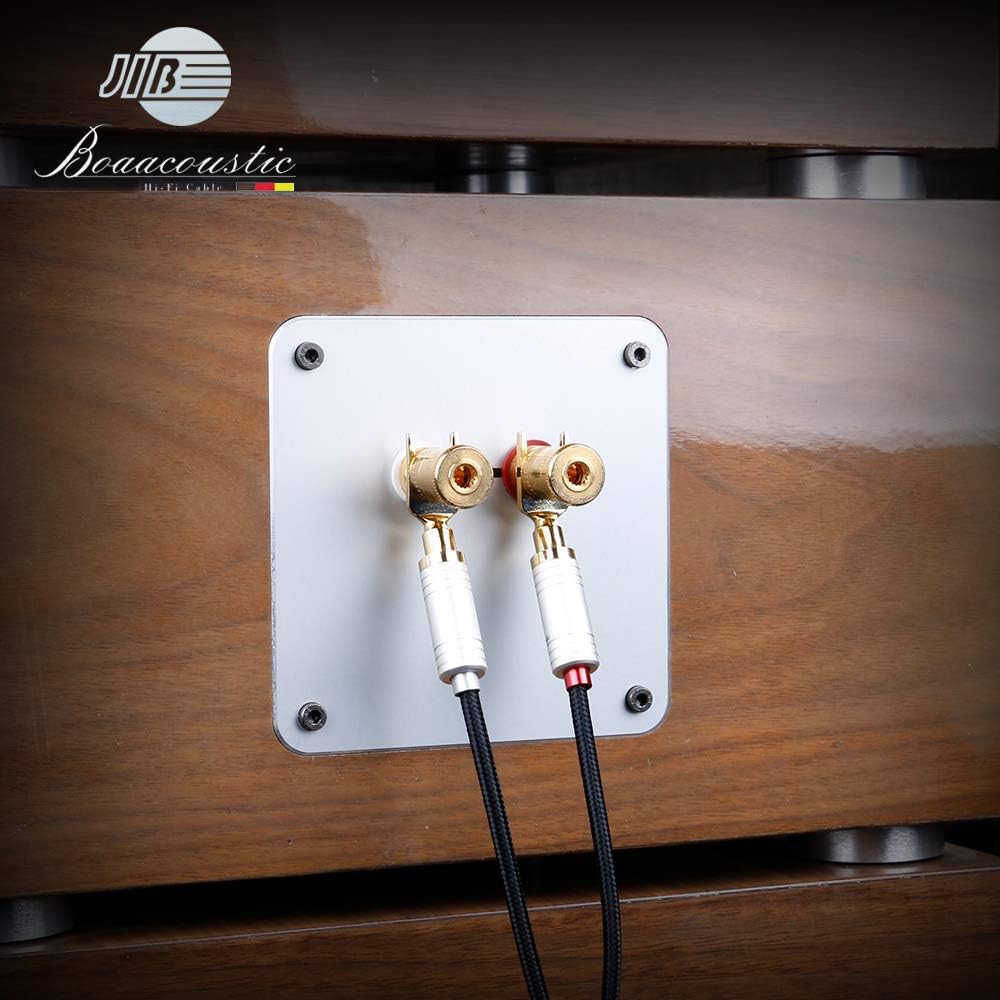 A Pair 4N OFC HiFi Speaker Cable, Gold Plated Connector 10ft/3M, 2 Cable Z148893