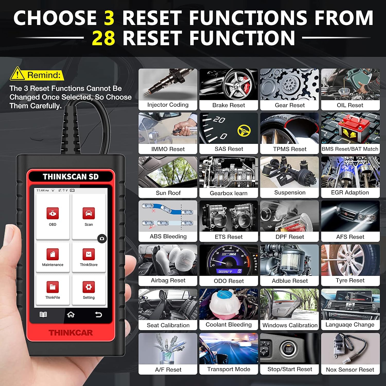 OBD2 Scanner Code Reader with 28 Reset Automotive Scan Tool Q49461