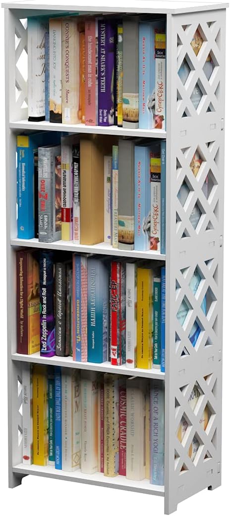 2 Tier White Bookshelf L5496