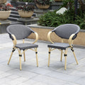 Dark Gray Aluminum Patio Arm Chair (Set of 2) R620394