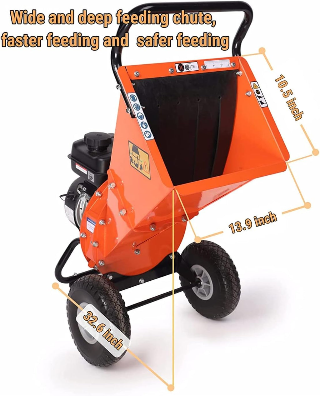 Mini Wood Chipper Shredder Mulcher, 7 HP 212cc Gasoline Engine, 3" Max Wood Diameter C33233
