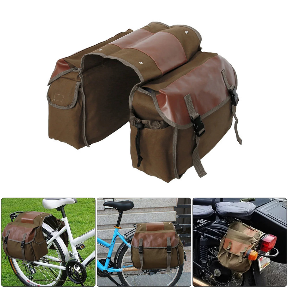 Waterproof Canvas Motorbike Saddle Bag W259