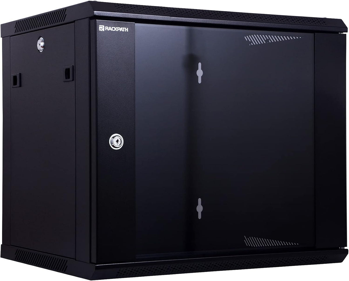 12U Wall Mount Server Cabinet Network Rack Enclosure, Black L8330